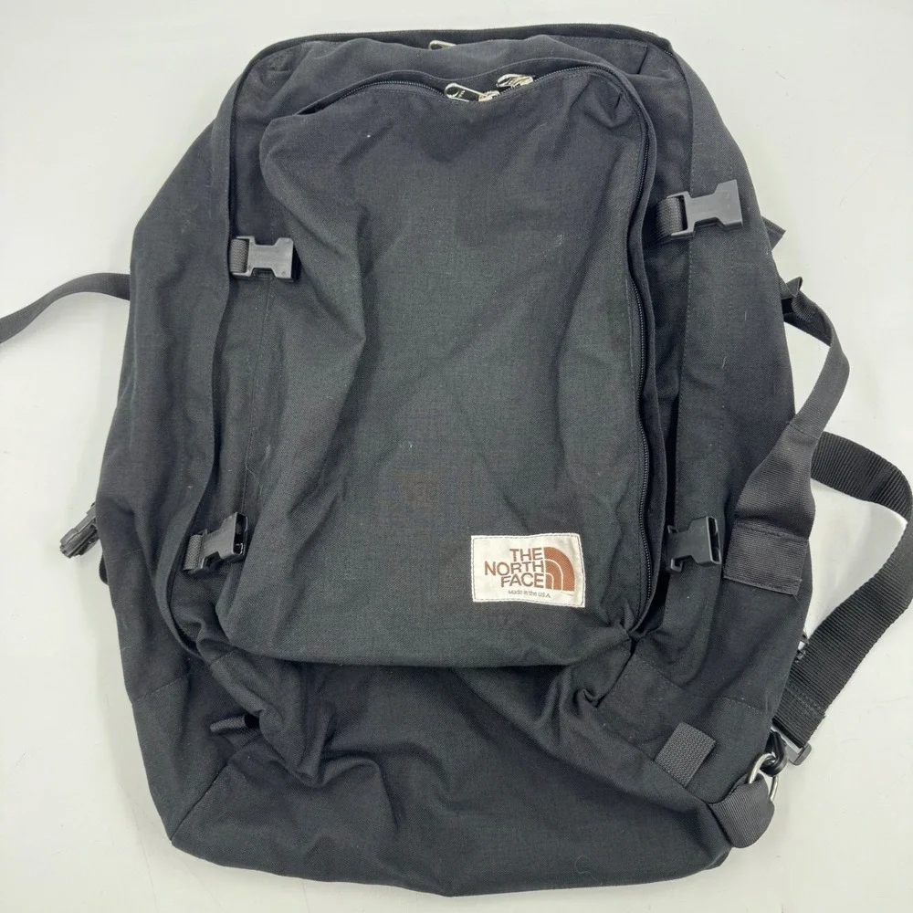 Vintage 70's The North Face Black Canvas‎ Duffel Bag Travel Made in USA